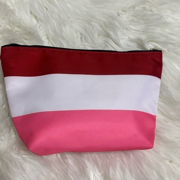 Clinique x Kate Spade “Hello Gorgeous” Red Pink Cosmetic Pouch NWOT - Picture 4 of 7